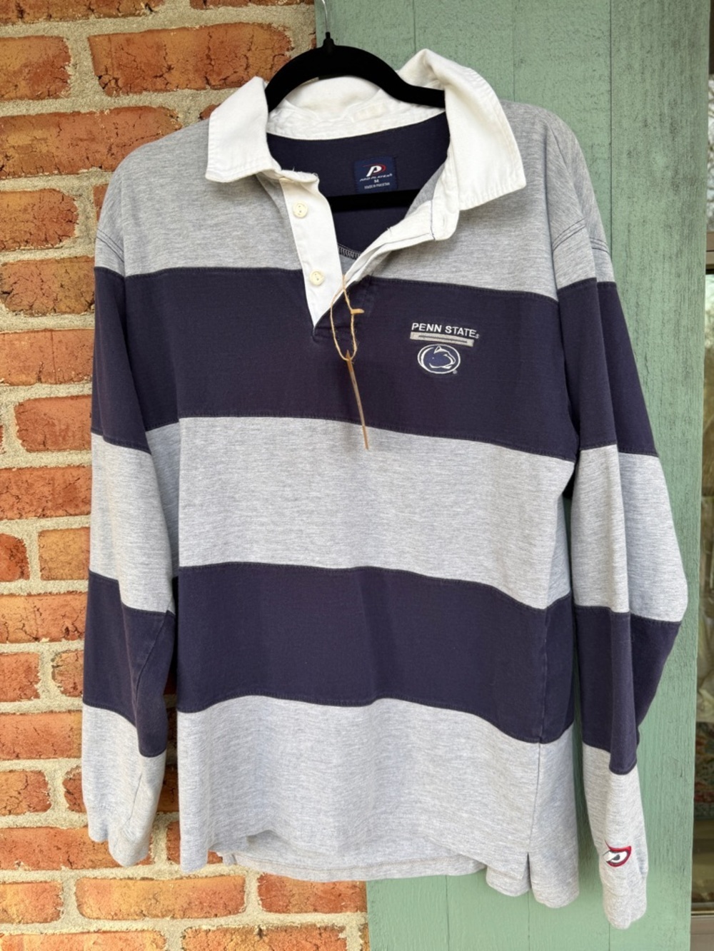 Men's Penn State Grey & Navy Rugby Shirt